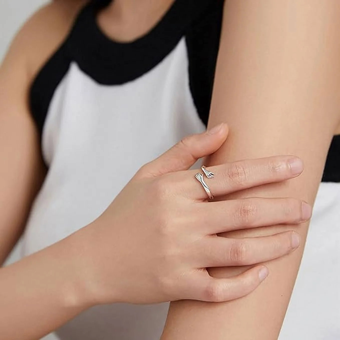 Adjustable Hug Ring, Sterling Silver