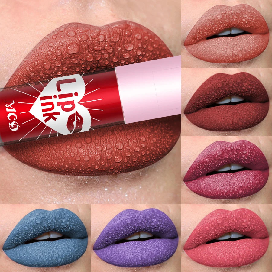 12 Color Lip Tint Non-Stick Cup Liquid Lipstick Waterproof Lip Gloss Long Lasting Water Lip Stain Lip&Cheek Makeup Lip Plumper