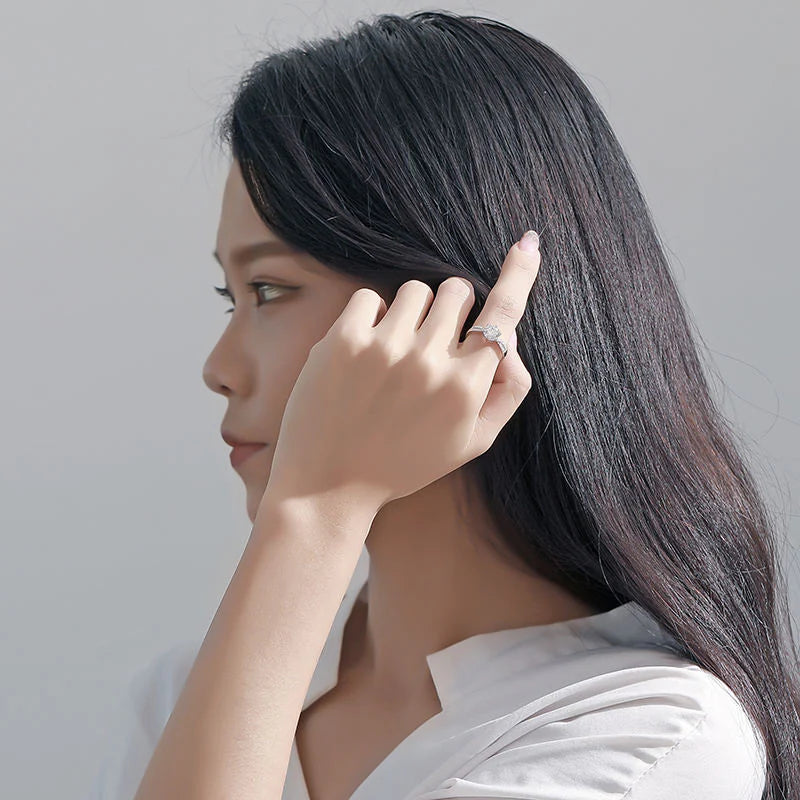 Elegant Sterling Silver Engagement Ring