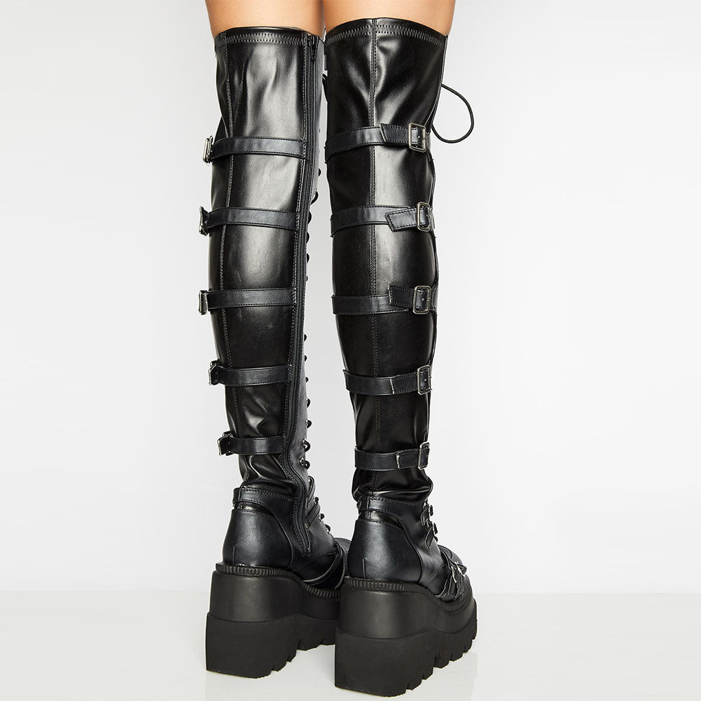 Over The Knee Boots Cross Lace Up Women's Party Boots