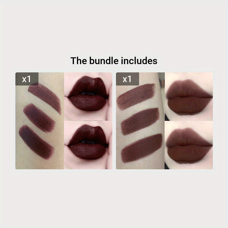 Halloween Goth Lipstick - Dark Matte Chocolate Brown and Red Shades