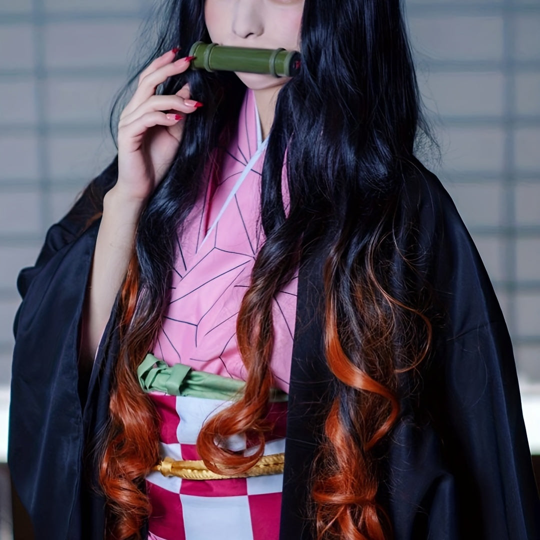 Mesmerizing Anime Kimono Costume Set - Dazzling Japanese Design for Cosplay & Holidays - Complete with Earrings - A Perfect, Memorable Gift for Halloween, Christmas, Thanksgiving