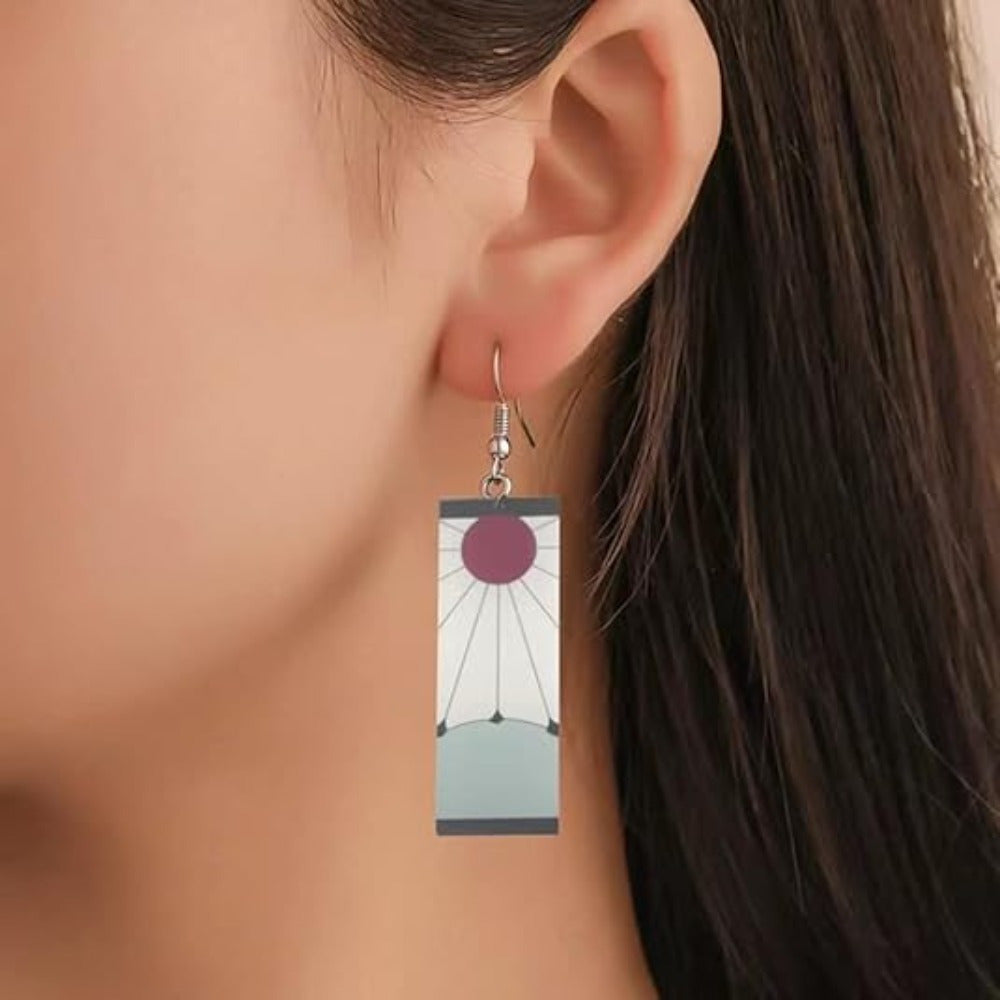 Acrylic Anime Cosplay Drop & Dangle Earrings, Classic Aluminium Alloy Ear Needle, Non-Feathered Daily Wear Accessory, Ideal for All Seasons & Halloween Holiday Gift – No Plating, No Mosaic Material