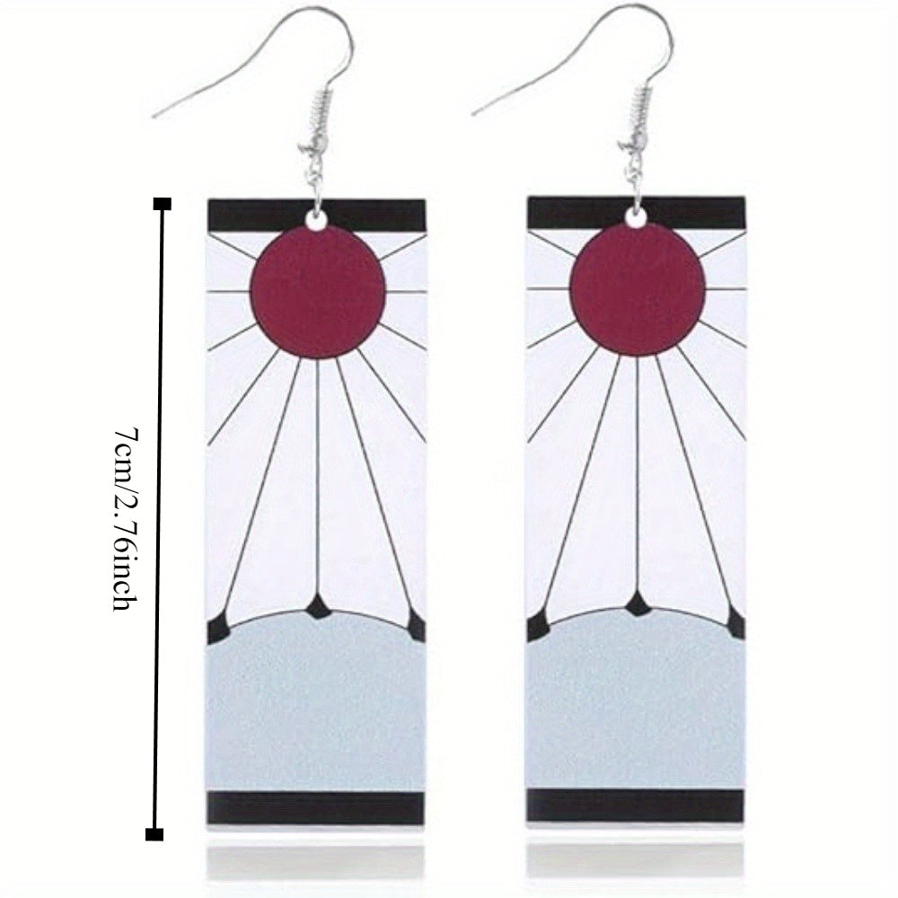 Acrylic Anime Cosplay Drop & Dangle Earrings, Classic Aluminium Alloy Ear Needle, Non-Feathered Daily Wear Accessory, Ideal for All Seasons & Halloween Holiday Gift – No Plating, No Mosaic Material