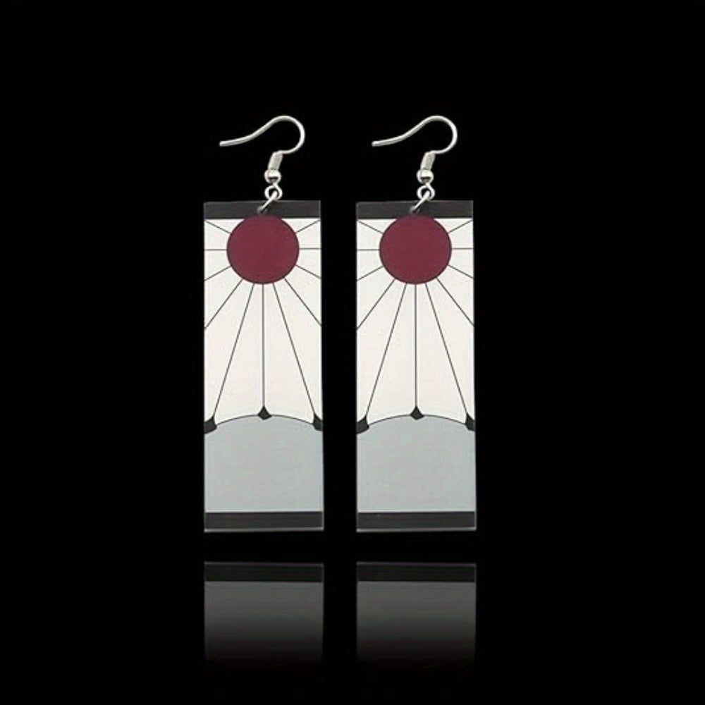 Acrylic Anime Cosplay Drop & Dangle Earrings, Classic Aluminium Alloy Ear Needle, Non-Feathered Daily Wear Accessory, Ideal for All Seasons & Halloween Holiday Gift – No Plating, No Mosaic Material