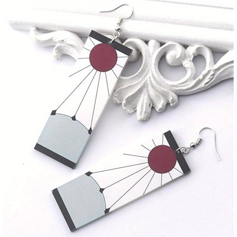 Acrylic Anime Cosplay Drop & Dangle Earrings, Classic Aluminium Alloy Ear Needle, Non-Feathered Daily Wear Accessory, Ideal for All Seasons & Halloween Holiday Gift – No Plating, No Mosaic Material