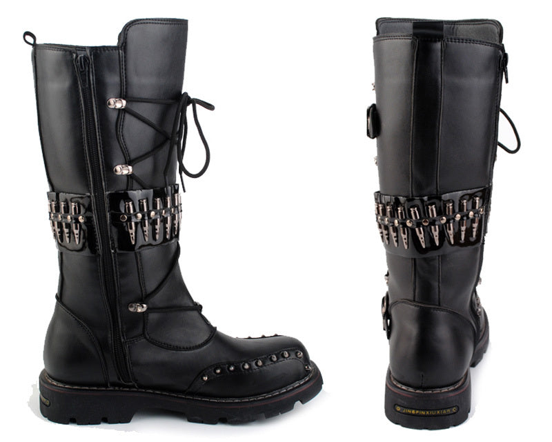Punk motorcycle boots