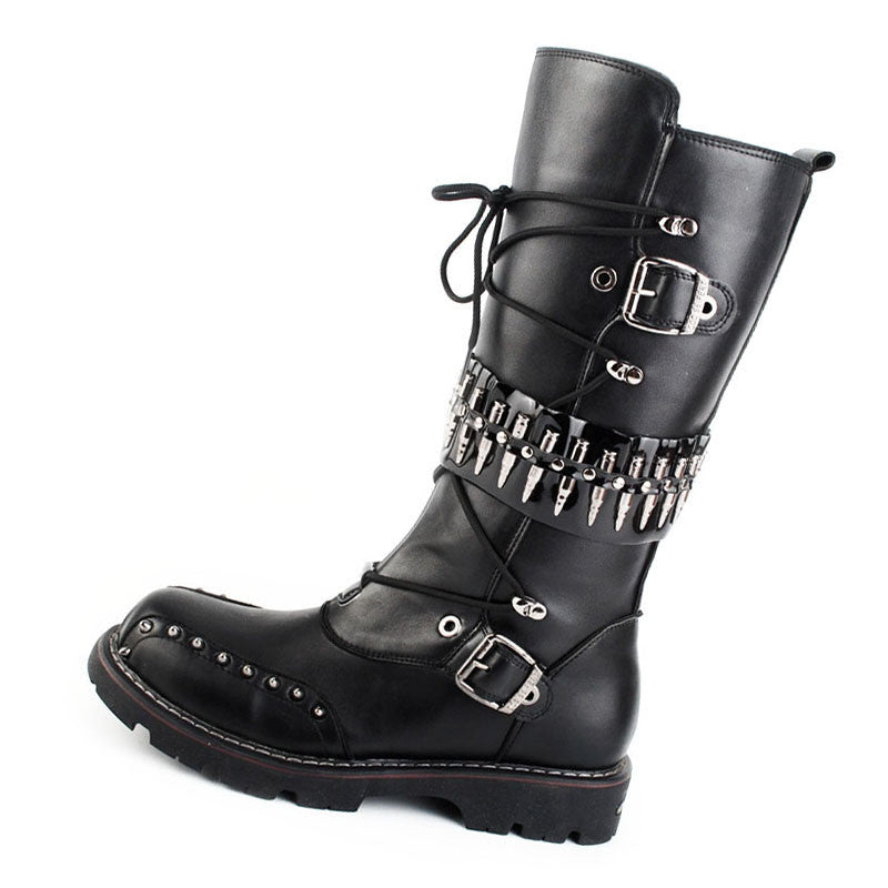 Punk motorcycle boots