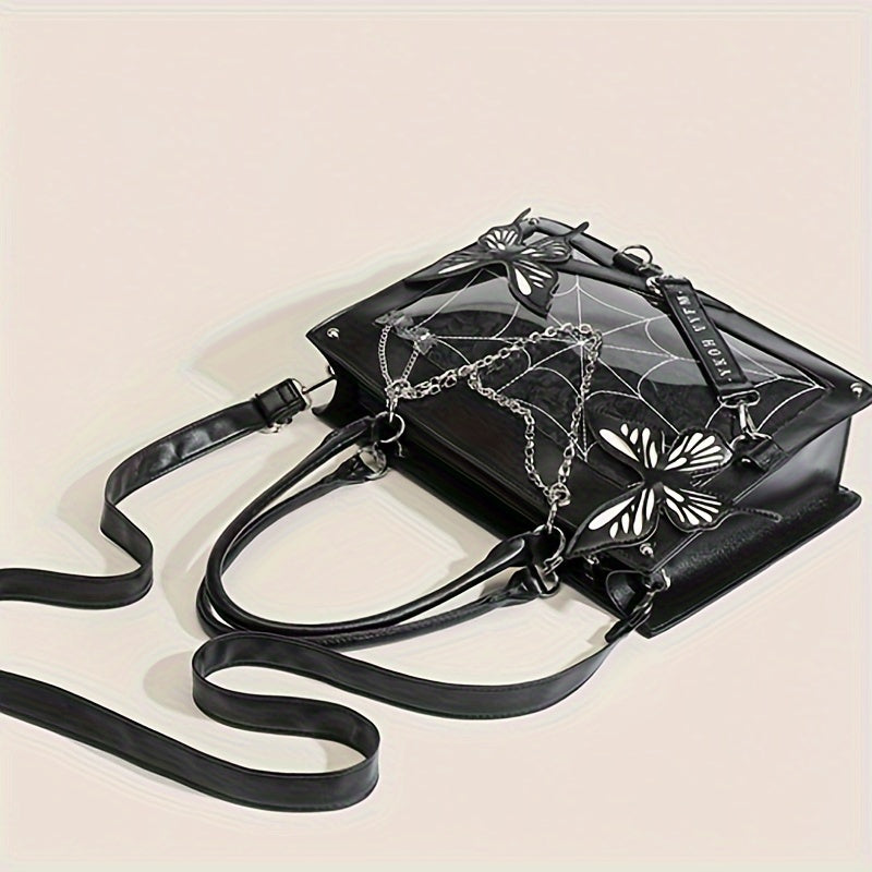 Vibrant Punk Style Spider Web Tote Bag