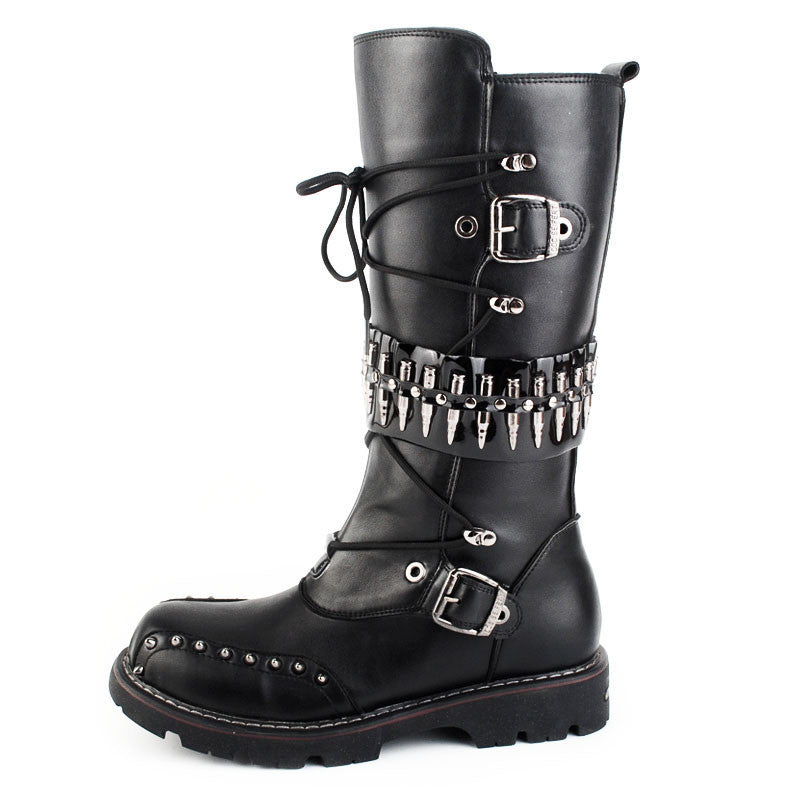Punk motorcycle boots