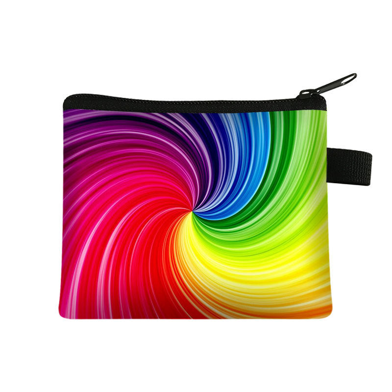 Fashion Color Printing Coin Purse Polyester Portable