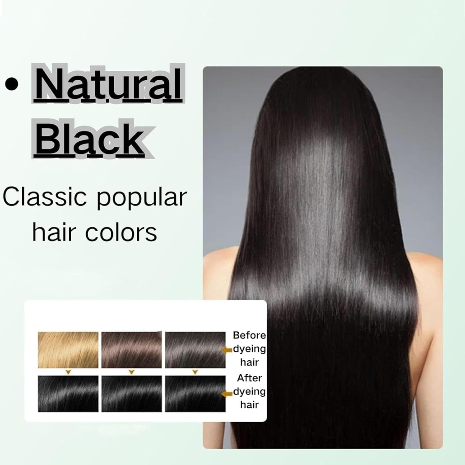 Natural Plant Bubble Hair Dye, Natural Black, 20Ml 10Packs/Box