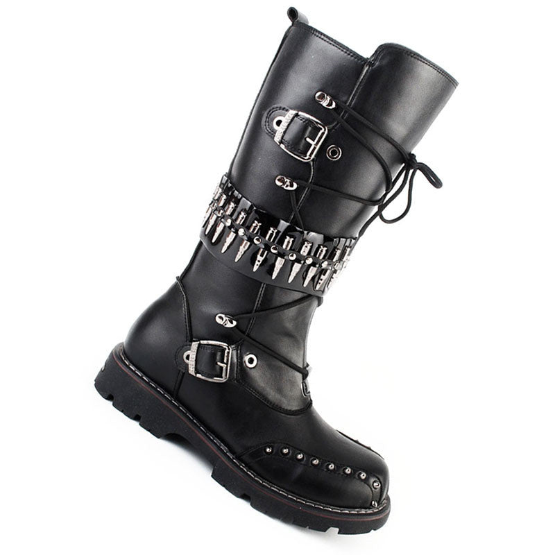 Punk motorcycle boots