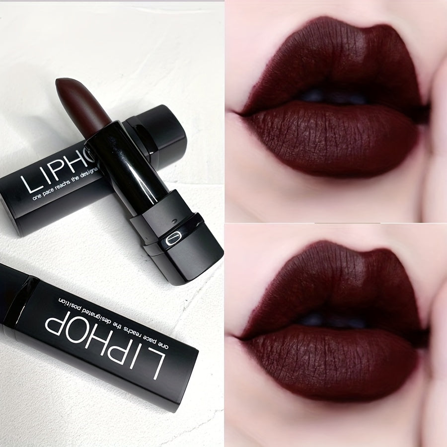 Halloween Goth Lipstick - Dark Matte Chocolate Brown and Red Shades