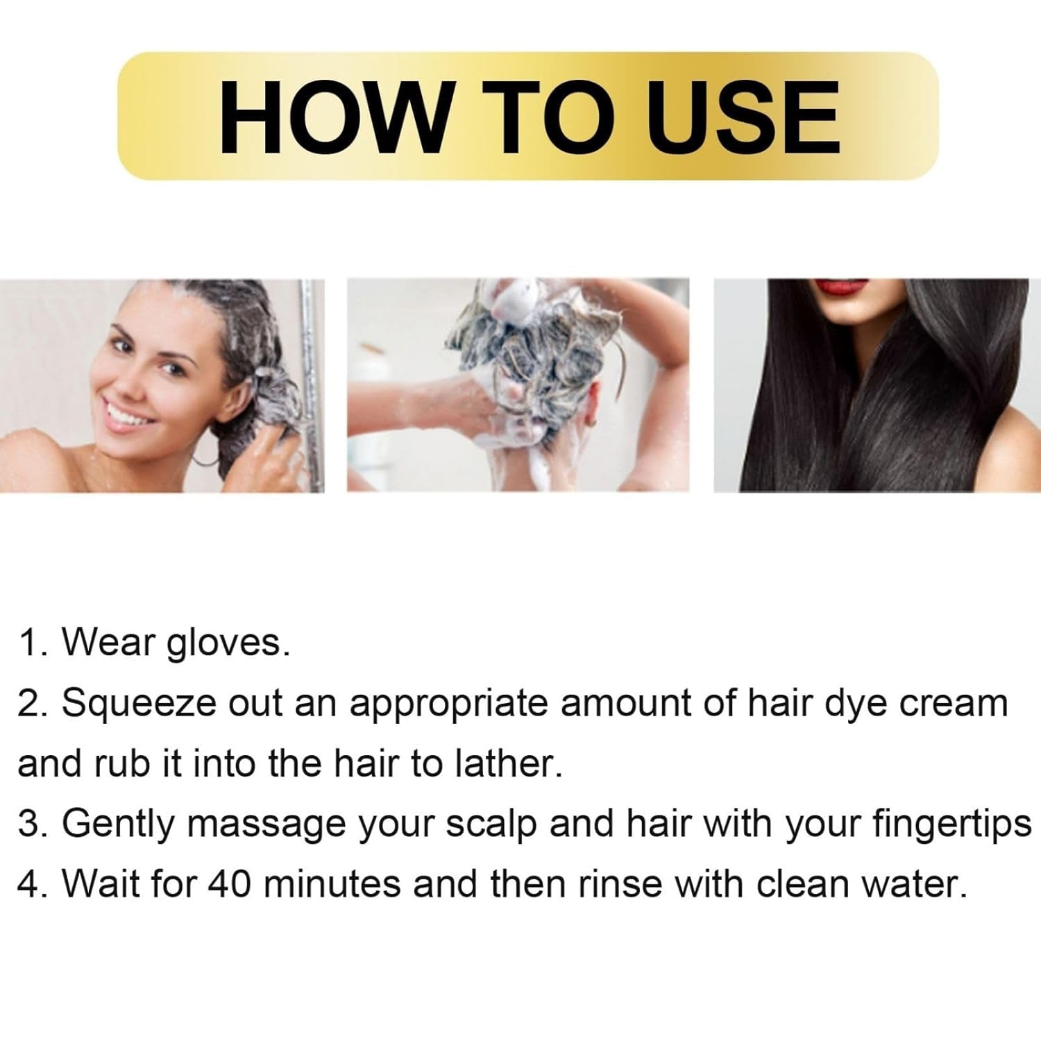 Natural Plant Bubble Hair Dye, Natural Black, 20Ml 10Packs/Box