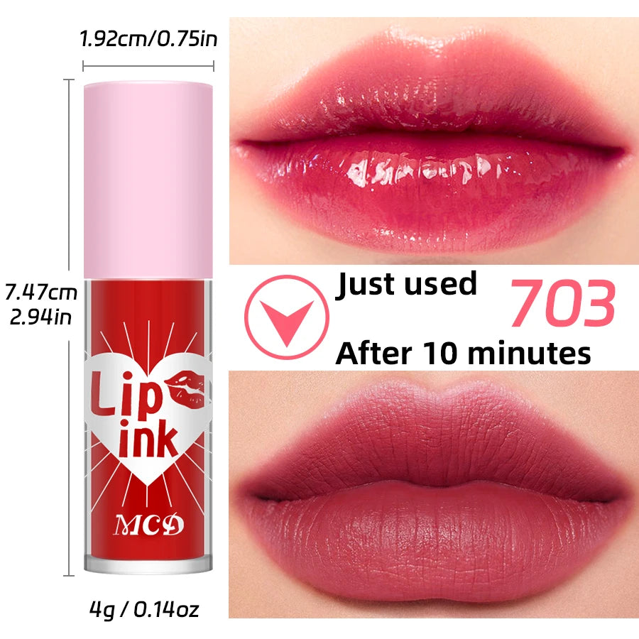12 Color Lip Tint Non-Stick Cup Liquid Lipstick Waterproof Lip Gloss Long Lasting Water Lip Stain Lip&Cheek Makeup Lip Plumper