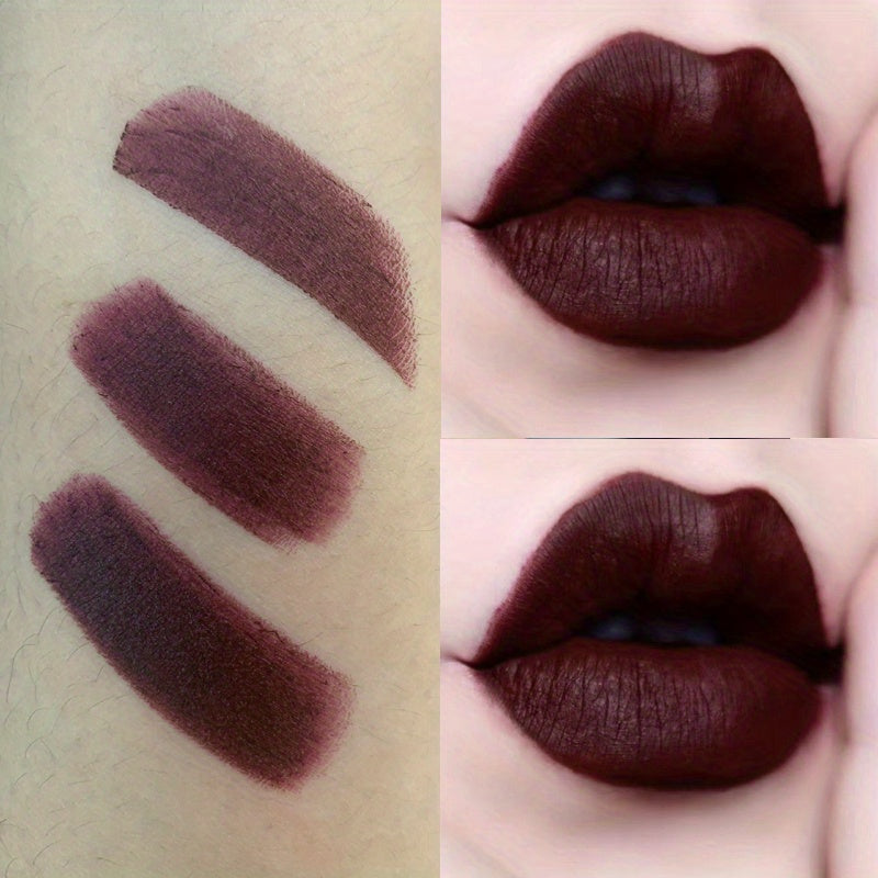 Halloween Goth Lipstick - Dark Matte Chocolate Brown and Red Shades