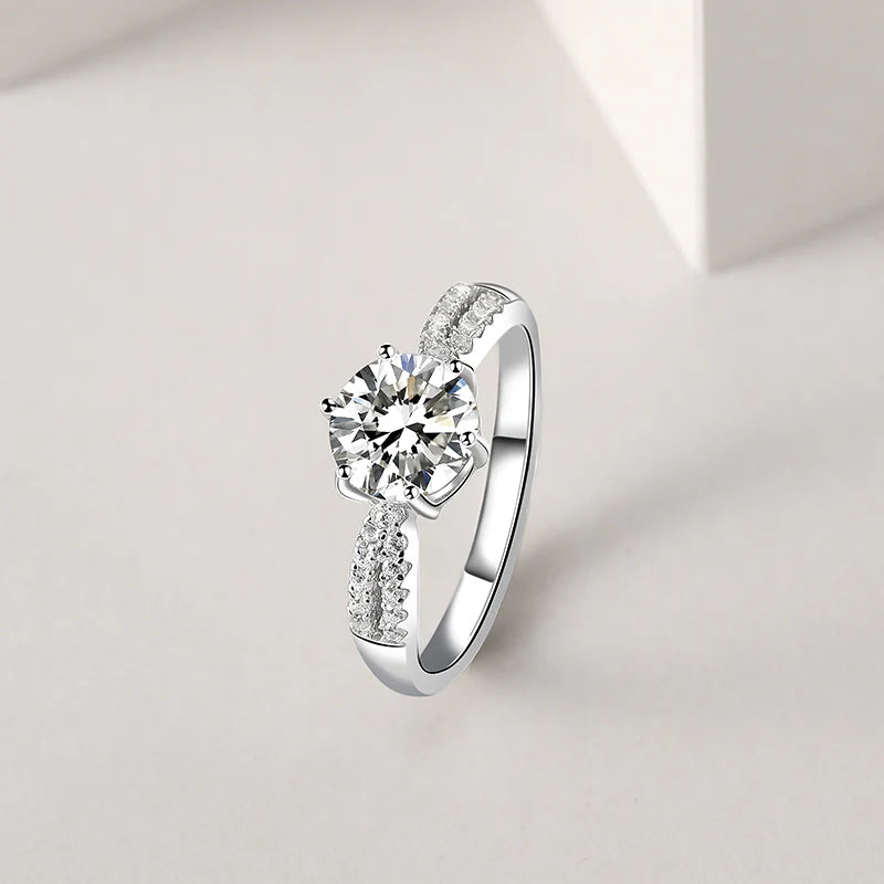 Elegant Sterling Silver Engagement Ring