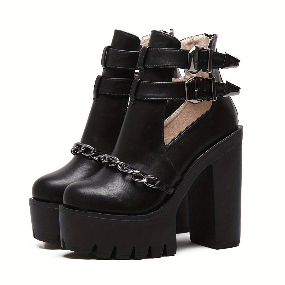 Women's Goth Platform Block High Heels