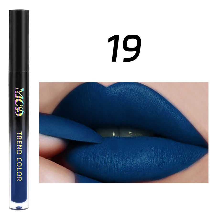 Sexy Velvet Matte Lip Glaze Liquid Lipstick Beauty Lip Gloss Blue Nude Lip Stain Waterproof Lip Tint Makeup for Women Lip Oil