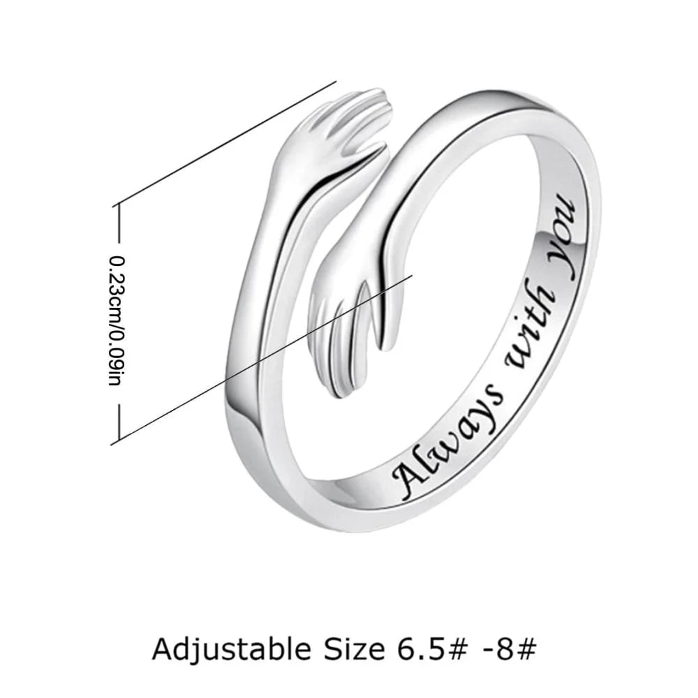 Adjustable Hug Ring, Sterling Silver