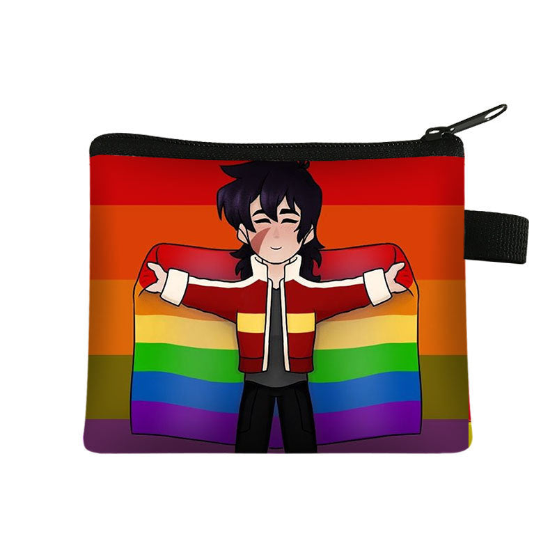 Fashion Color Printing Coin Purse Polyester Portable