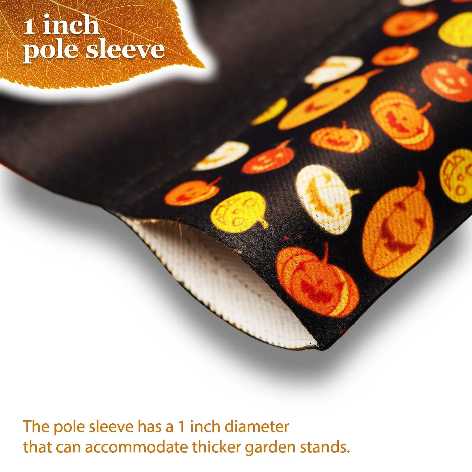 Garden Flag Stand Black 36 in x 16 in & Garden Flag Halloween Decoration Black Cat and Ghosts 12"x18" Double