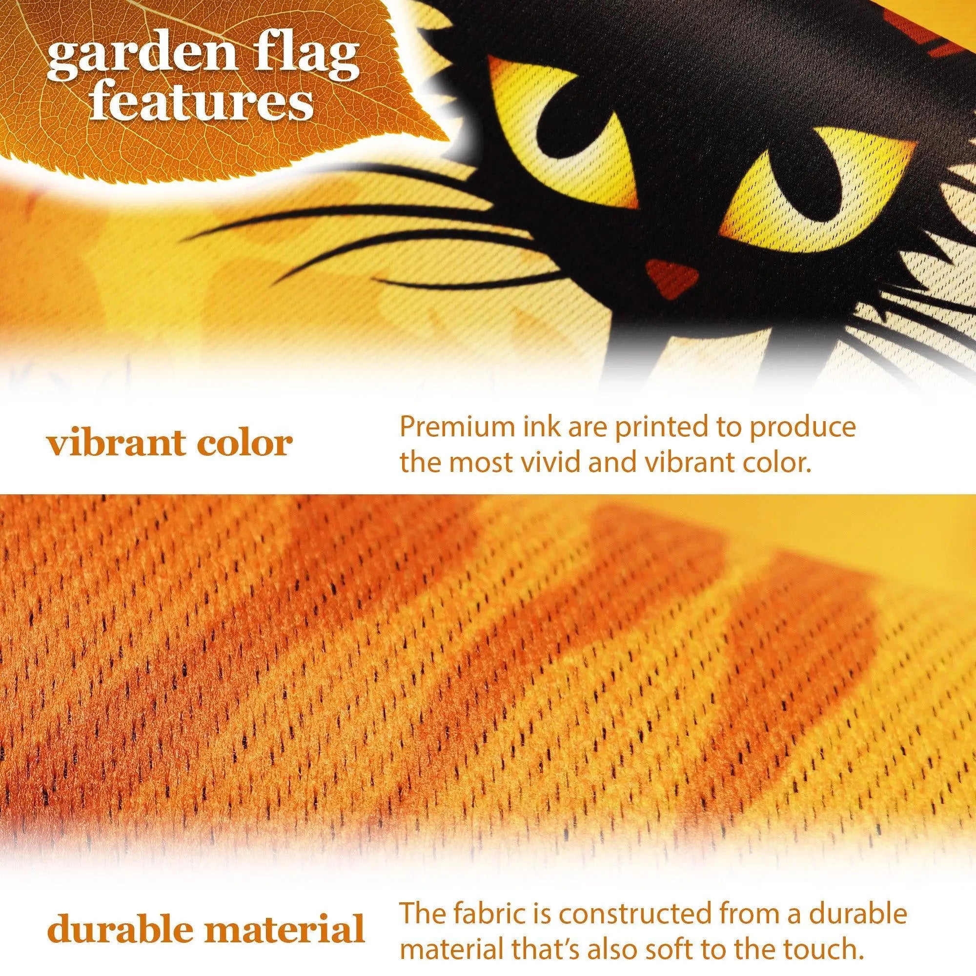 Garden Flag Stand Black 36 in x 16 in & Garden Flag Halloween Decoration Black Cat and Ghosts 12"x18" Double