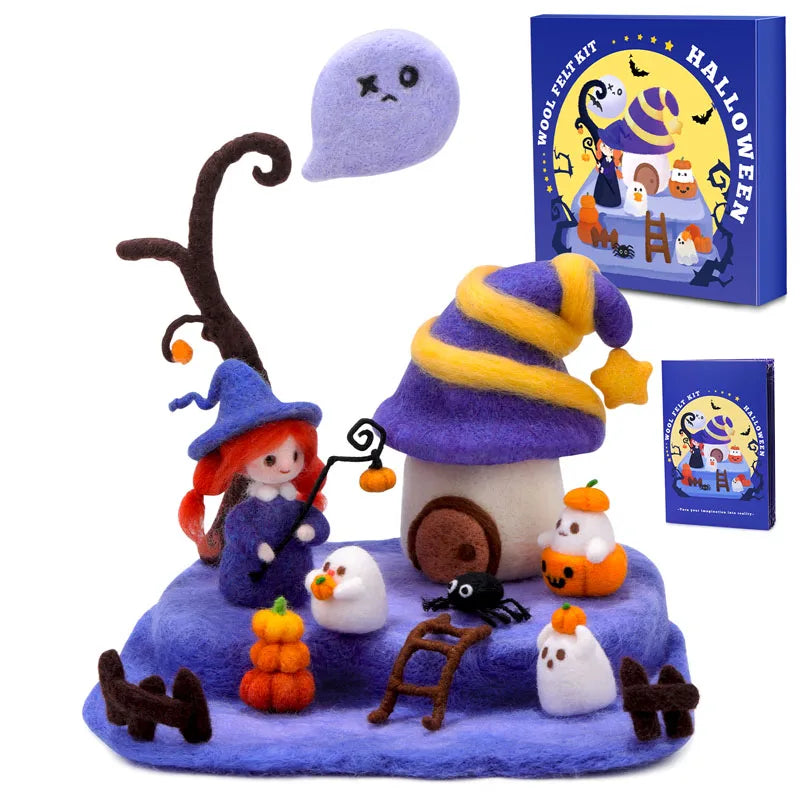 New Design DIY Halloween Decoration Needle Felt Craft Set  Supplies Wool Felt Craft Beginners