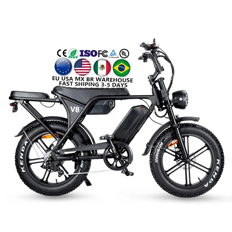 Electric Bike OUXI V8 Max Double Battery 30AH 20-Inch 100KM Fat Tire Electric Bicycle
