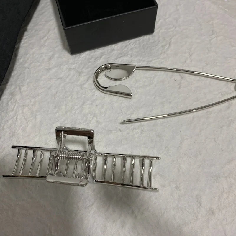 AMORCOME New Design Safety Large Metal Pin Hair Claws Barrettes for Women Girls Hair Accessories Hairclips Hairpins Headwear