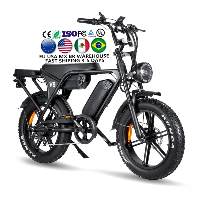 Electric Bike OUXI V8 Max Double Battery 30AH 20-Inch 100KM Fat Tire Electric Bicycle
