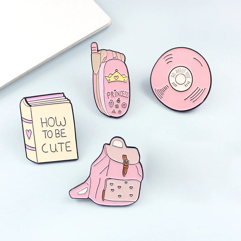 Fashion Creative Cartoon U Disk, Retro CD, Fax Machine Oil Drop Brooch Pin Denim Bag Gift Men Women Fashion Jewelry Accessories