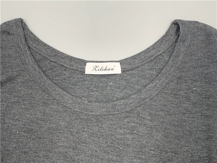 Long Sleeve Casual Tee Shirt Slim Fit Top