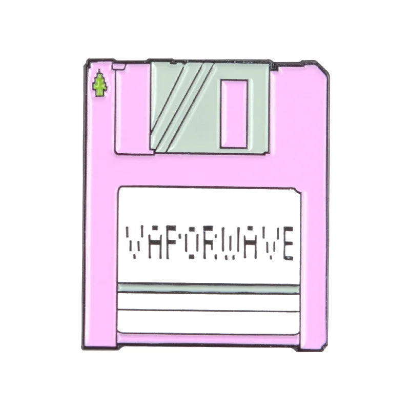 Fashion Creative Cartoon U Disk, Retro CD, Fax Machine Oil Drop Brooch Pin Denim Bag Gift Men Women Fashion Jewelry Accessories