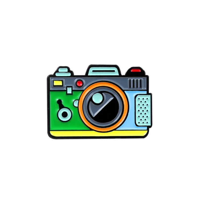 Fashion Creative Cartoon U Disk, Retro CD, Fax Machine Oil Drop Brooch Pin Denim Bag Gift Men Women Fashion Jewelry Accessories