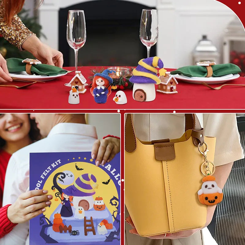 New Design DIY Halloween Decoration Needle Felt Craft Set  Supplies Wool Felt Craft Beginners