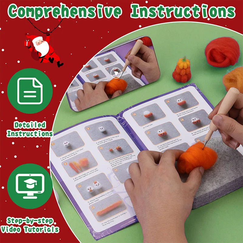 New Design DIY Halloween Decoration Needle Felt Craft Set  Supplies Wool Felt Craft Beginners