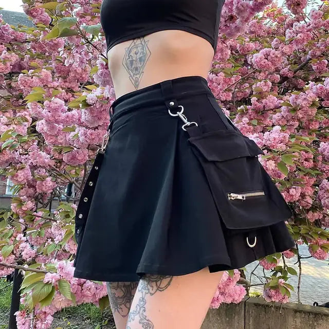 Punk Gothic High Waist Skirt for Women