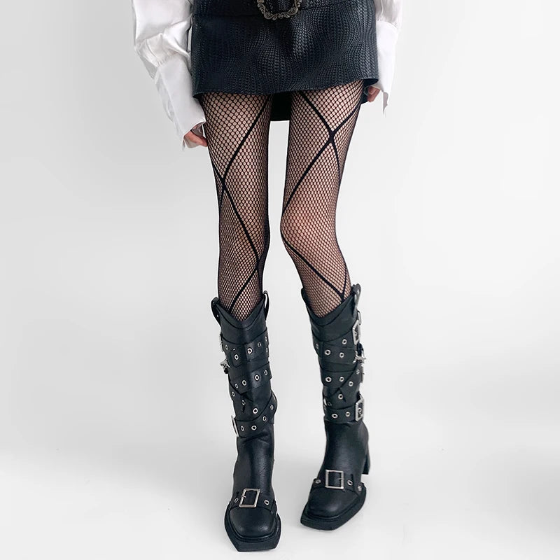Gothic Punk Fishnet Stockings Leggings