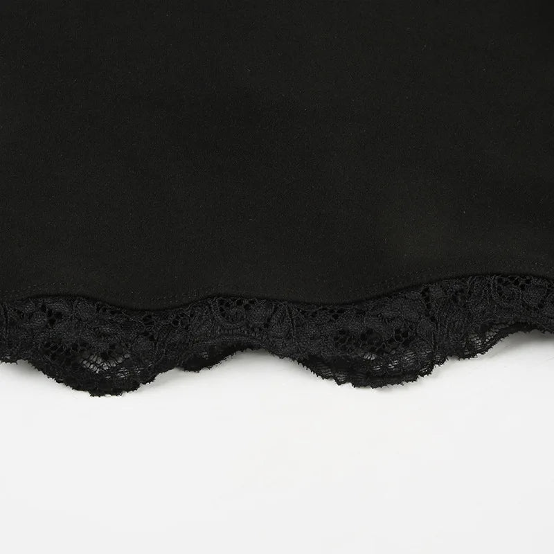 AltGoth Hollow Out Bow Patchwork Crop Tee Top