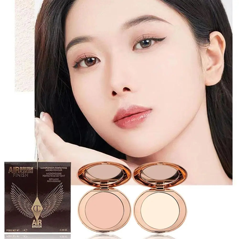 Natural Powder Setting Oil Control Puffs Waterproof Skin Brightening Foundation Compact for Soft Flawless Finish Honey Powder