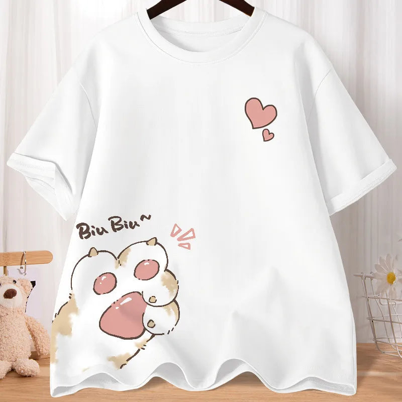 Summer Cute Cat Short Sleeve T-shirt