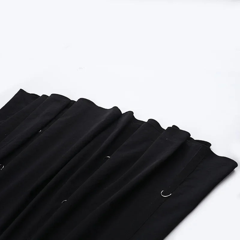 Goth Black Swing A-line Skirt