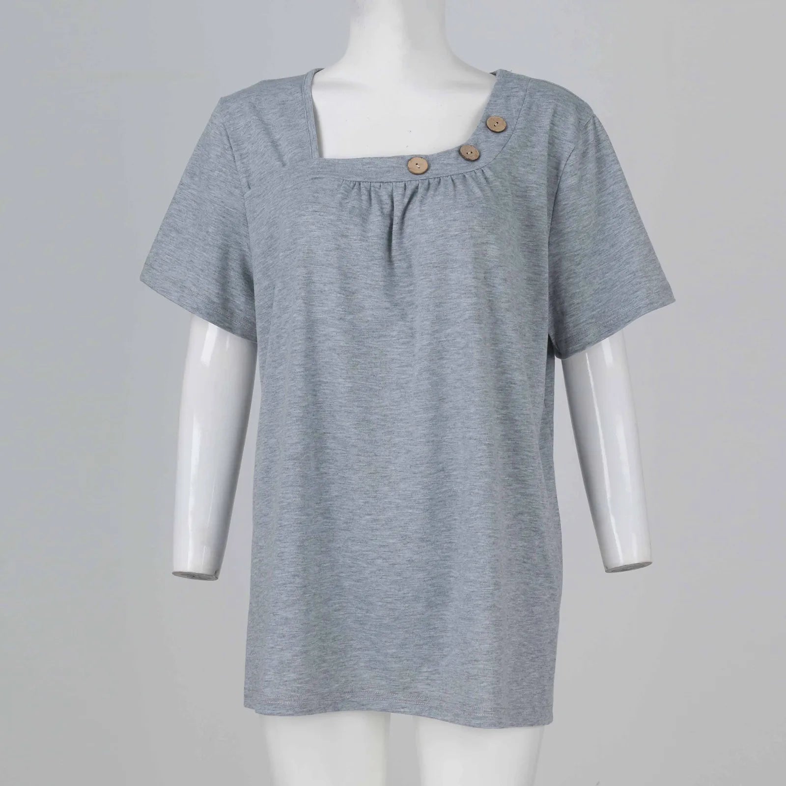 Summer Casual ButtonShort Sleeve V Neck Oversized Clothing