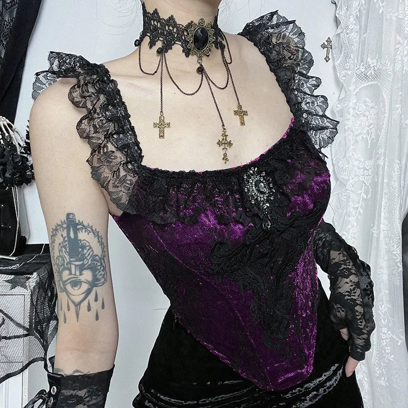 Goth Lace Top or Dress Underskirt Slim Lace