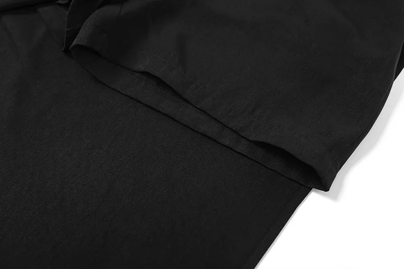 Goth Mini Skirts Irregular Hem High Waist Cargo Skirt