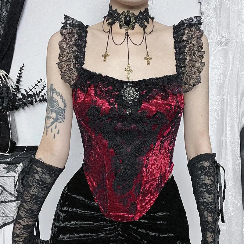 Goth Lace Top or Dress Underskirt Slim Lace