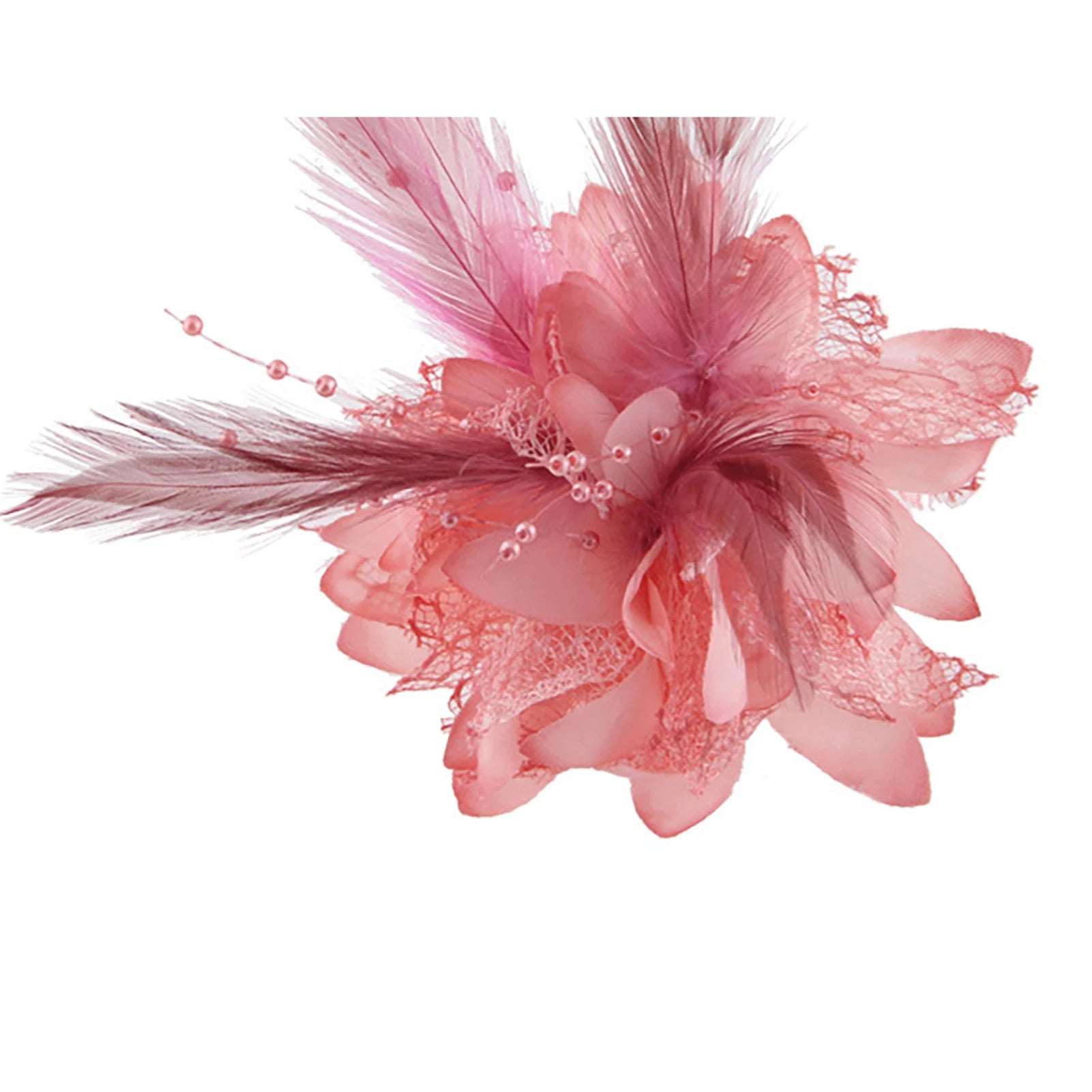 Women's Fashion Flower Feather Bead Corsage Hair Clip Bridal Hairband Brooch Pin Brida Barrettes Hair Accessories Jewelry