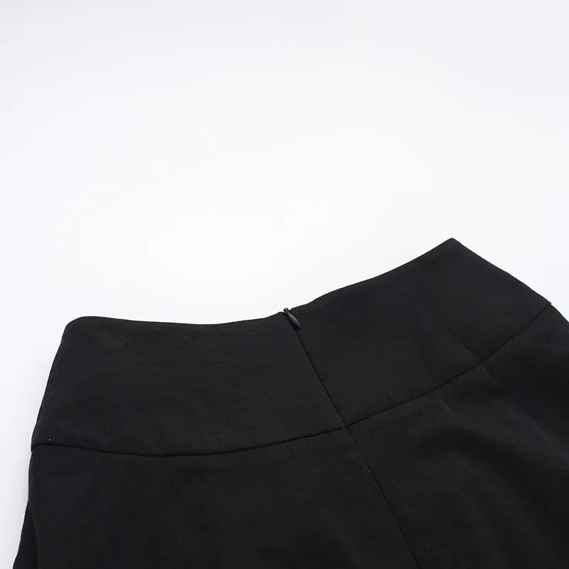 Goth Black Swing A-line Skirt